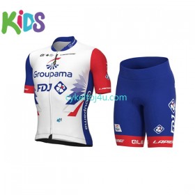 Groupama-FDJ Cykeltrøje + Cykelshorts Børn 2022 N001